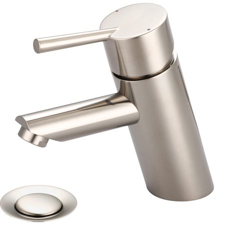 OLYMPIA Single Handle Bathroom Faucet in PVD Brushed Nickel L-6055-BN